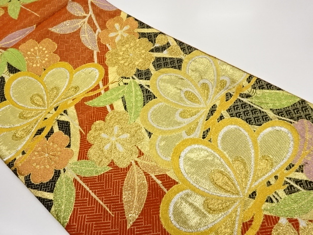 JAPANESE FUKURO OBI / WOVEN WEEPING SAKURA